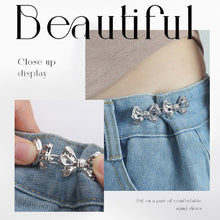 Load image into Gallery viewer, Double Bowknot Waist Buckle Detachable No-staple No-sew Button Versatile Alloy Fasten Buckle Skirt Pants DIY Clothing Accessories