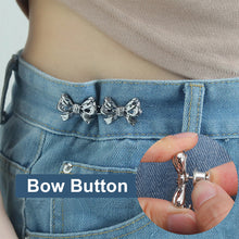 Load image into Gallery viewer, Double Bowknot Waist Buckle Detachable No-staple No-sew Button Versatile Alloy Fasten Buckle Skirt Pants DIY Clothing Accessories