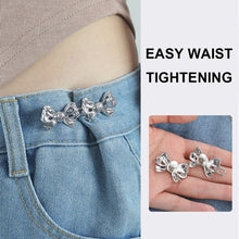 Load image into Gallery viewer, Double Bowknot Waist Buckle Detachable No-staple No-sew Button Versatile Alloy Fasten Buckle Skirt Pants DIY Clothing Accessories