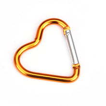 Load image into Gallery viewer, Aluminum Alloy Outdoor Heart Shape Locking Carabiner Keychain Clip Rings Climbing Clips Spring Snap Hook Durable Carabiner