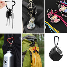 Load image into Gallery viewer, Aluminum Alloy Outdoor Heart Shape Locking Carabiner Keychain Clip Rings Climbing Clips Spring Snap Hook Durable Carabiner
