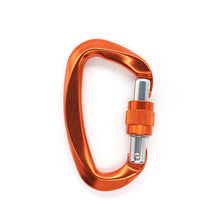Load image into Gallery viewer, 25kN Professional Rock Climbing D-Shape Carabiner Buckle Safety Screw Lock Spring-Loaded Gate Aluminum Outdoor Mountaineering Kits