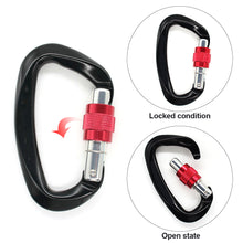 Load image into Gallery viewer, 25kN Professional Rock Climbing D-Shape Carabiner Buckle Safety Screw Lock Spring-Loaded Gate Aluminum Outdoor Mountaineering Kits