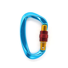 Load image into Gallery viewer, 25kN Professional Rock Climbing D-Shape Carabiner Buckle Safety Screw Lock Spring-Loaded Gate Aluminum Outdoor Mountaineering Kits