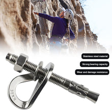 Load image into Gallery viewer, 304 Stainless Steel Rock Climb Anchor Point 25 30 35KN Piton Nut Anchor Bolt Hanger Plate Expansion Nail Caving Belay Rigging