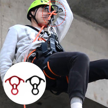 Load image into Gallery viewer, Rock Climbing Descender OX Horn 8 Descend Ring Downhill Eight Ring With Bent-ear Rappelling Gear Belay Device Equipment