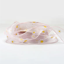 Load image into Gallery viewer, 4cm*9m Daisy Pattern Ribbon Gracefull Fish Tail Gift Decoration Bow Ribbons Packaging Material Wrapping Supplies