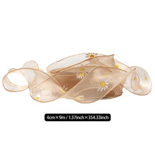 Load image into Gallery viewer, 4cm*9m Daisy Pattern Ribbon Gracefull Fish Tail Gift Decoration Bow Ribbons Packaging Material Wrapping Supplies