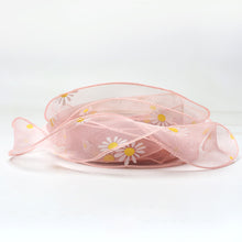 Load image into Gallery viewer, 4cm*9m Daisy Pattern Ribbon Gracefull Fish Tail Gift Decoration Bow Ribbons Packaging Material Wrapping Supplies