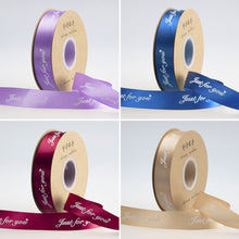 Load image into Gallery viewer, 5yards "Just for You" Printed Polyester Ribbon Letters Print Ribbon for DIY Gift Packing Wedding Christmas Bow Ribbons