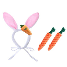 Load image into Gallery viewer, 4PCS Dog Easter Costumes Adorable Bunny Ears Headband Cute Dog Bandana Funny Carrot Shape Rope Teeth Cleaning Dog Chew Toys