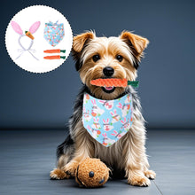 Load image into Gallery viewer, 4PCS Dog Easter Costumes Adorable Bunny Ears Headband Cute Dog Bandana Funny Carrot Shape Rope Teeth Cleaning Dog Chew Toys