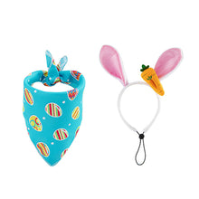 Load image into Gallery viewer, 2PCS Dog Easter Costumes Adorable Bunny Ears Headband Cute Dog Bandana Cats Photography Headbands Pet Costume Headwears