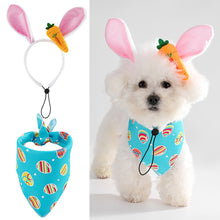 Load image into Gallery viewer, 2PCS Dog Easter Costumes Adorable Bunny Ears Headband Cute Dog Bandana Cats Photography Headbands Pet Costume Headwears
