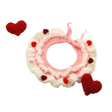 Load image into Gallery viewer, Valentine's Day Pet Cat and Dog Love Hat Adjustable Crochet Collar Holiday Dress Photo Accessory