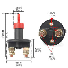 Load image into Gallery viewer, Car Battery Disconnect Switch Accessories For Truck Boat Marine ATV Cut Off Switch Power Isolator