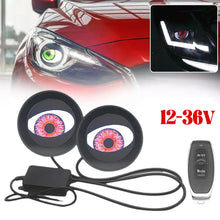 Load image into Gallery viewer, 12-36V 3 Inch Car Dynamic Devil Eyes Lights Demon Red Eye Headlight Assembly Auto Retrofit Accessories