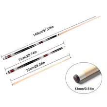 Load image into Gallery viewer, 1PC 145CM 13MM Big Head Pool Cue 1/2 Split White Ash Wood Cue Billiard Supplies - Color Random