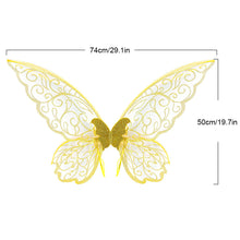 Load image into Gallery viewer, Butterfly Wings Irregular Cicada Wings Elf Costumes Angel Wings Stage Performance Props Light Gold Butterfly Wings Prop