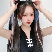 Load image into Gallery viewer, Wig, Ponytail Female Sweet Cool Highlights Colorful Fake Ponytail Internet Celebrity Natural Simulation Hair Fake Braid Headwear