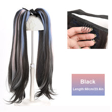 Load image into Gallery viewer, Wig, Ponytail Female Sweet Cool Highlights Colorful Fake Ponytail Internet Celebrity Natural Simulation Hair Fake Braid Headwear