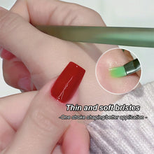 Load image into Gallery viewer, Small Thin Pen Construction Square Round Head Flat Mouth Phototherapy Pen Coated with Rubber Powder Green Frosted Pen Handle Nail Art Pen