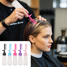Load image into Gallery viewer, Press Comb Hair Dye Bottle Refillable Hair Root Application Bottle Household Shampoo Hair Coloring Hairdressing Styling Tool