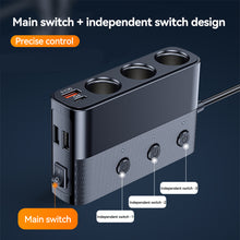 Load image into Gallery viewer, 7-in-1 128W PD QC3.0 Socket Car Charger Adapter Cigarette Lighter Splitter Conversion Plug Quick Charge Adapter Acesssories