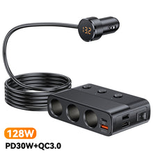 Load image into Gallery viewer, 7-in-1 128W PD QC3.0 Socket Car Charger Adapter Cigarette Lighter Splitter Conversion Plug Quick Charge Adapter Acesssories