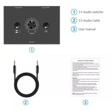 Load image into Gallery viewer, 4 Way/2 Way 3.5mm Stereo Audio Switcher Bi-Directional Audio Switch Splitter Box 2 In 1 Out 4 In 1 Out with Mute Button