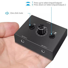 Load image into Gallery viewer, 4 Way/2 Way 3.5mm Stereo Audio Switcher Bi-Directional Audio Switch Splitter Box 2 In 1 Out 4 In 1 Out with Mute Button