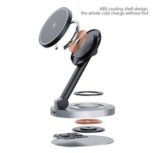 Load image into Gallery viewer, 2 In 1 Magnetic Wireless Charger Stand Pad For iPhone 15 14 13 12 11 Pro Max 11 X Apple Watch Airpods Fast Charging Dock Station