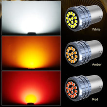 Load image into Gallery viewer, 1pc 12V LED Car Bulbs Turn Signal Parking Brake Lights 2016-15SMD White Amber Red P21W 1156 BA15S 1157 BAY15D