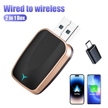 Load image into Gallery viewer, Car 2 In 1 Wireless Carplay AI Box Android Auto Plug And Play Applicable To Convert Original Wired Carplay To Wireless