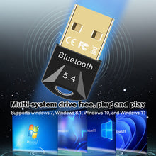 Load image into Gallery viewer, USB Bluetooth 5.4 Adapter Transmitter Receiver Audio Bluetooth Wireless USB Adapter for Computer PC Laptop