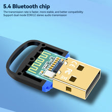 Load image into Gallery viewer, USB Bluetooth 5.4 Adapter Drive free Receiver Transmitter for PC Speaker Wireless Mouse Keyboard Music Audio