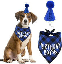 Load image into Gallery viewer, Dog Birthday Party Supplies Dog Birthday Bandana Hat Bowtie Set with 0-8 Figures Dog Birthday Party Supplies