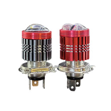 Load image into Gallery viewer, H4 Motorcycle LED Headlight Scooter Aluminum Motorbike Dual Lens Light Bulb DRL