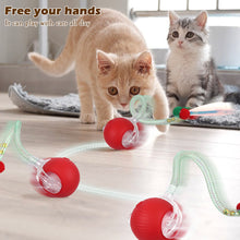 Load image into Gallery viewer, Cat Interactive Ball Toys Automatic Rolling Ball Faux Tail Electric Cat Toys Rechargeable Self-moving Kitten Toys