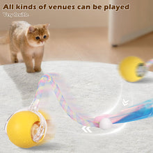 Load image into Gallery viewer, Cat Interactive Ball Toys Automatic Rolling Ball Faux Tail Electric Cat Toys Rechargeable Self-moving Kitten Toys
