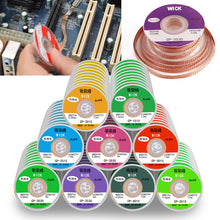 Load image into Gallery viewer, Desoldering Braid Tape Copper Welding Solder Remover 1.5-3.5mm Wire Soldering Wick Tin Lead Cord Flux BGA Repair Tool
