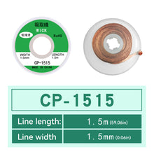 Load image into Gallery viewer, Desoldering Braid Tape Copper Welding Solder Remover 1.5-3.5mm Wire Soldering Wick Tin Lead Cord Flux BGA Repair Tool