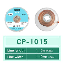 Load image into Gallery viewer, Desoldering Braid Tape Copper Welding Solder Remover 1.5-3.5mm Wire Soldering Wick Tin Lead Cord Flux BGA Repair Tool