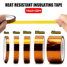 Load image into Gallery viewer, 10ft 5-40mm Professional Heat Resistant High Temperature Insulation Electronics Industry Welding Polyimide Tape Wear-resistant