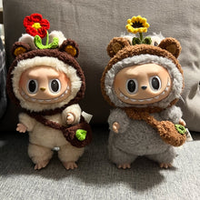 Load image into Gallery viewer, For Labubu 15cm Cute Sunflower Cotton Doll Headgear Universal Versatile Hooded Sweatshirt Scarf Bone Puppy Paw Print Cat Clothes