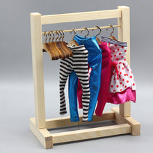 Load image into Gallery viewer, For Labubu Hanging Clothes Hangers Wooden Clothes Hangers for Supporting Dolls Doll Clothes 20cm Doll Clothes Matching