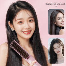 Load image into Gallery viewer, Wireless Straight Hair Comb Design Rechargeable Electric Comb Straightener Portable Negative Ion Non Damaging Hair Heating Comb