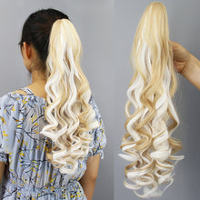 Load image into Gallery viewer, Cross Dyed Curly Hair Wig Ponytail Women's Long Curly Hair Invisible Clip Style Ponytail Hair Extensions