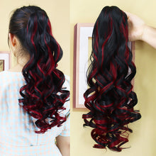 Load image into Gallery viewer, Cross Dyed Curly Hair Wig Ponytail Women's Long Curly Hair Invisible Clip Style Ponytail Hair Extensions