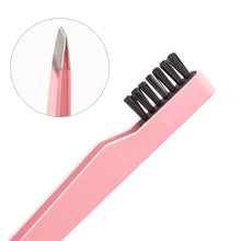 Load image into Gallery viewer, Stainless Steel 2-in-1 Brush Eyebrow Clip Brush Diagonal Tweezers Eyebrow Trimming Hair Removal Beard Beauty Tool